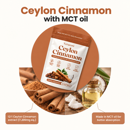 Ceylon Cinnamon 7200MG Equivalent with MCT Oil